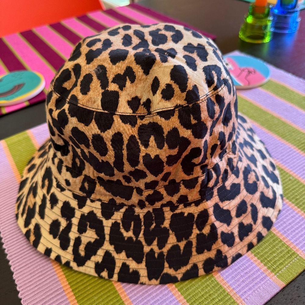 Ganni Leopard Print Bucket Hat